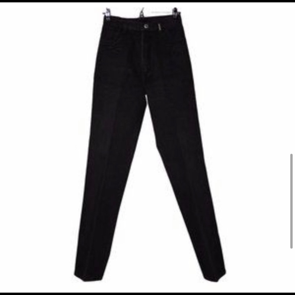 VINTAGE HIGH WAISTED BLACK STRAIGHT LEG APPLE BOTTOM ROCKY MOUNTAIN JEANS